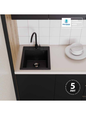 Кухонная мойка Polygran ARGO 420 черный интерьер 2