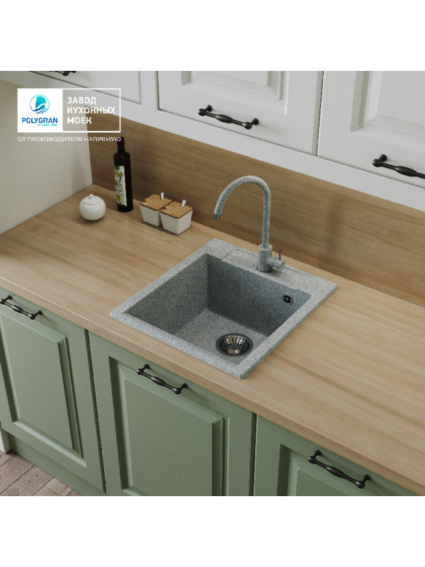 Кухонная мойка Polygran ARGO 460 светло-серый интерьер 2