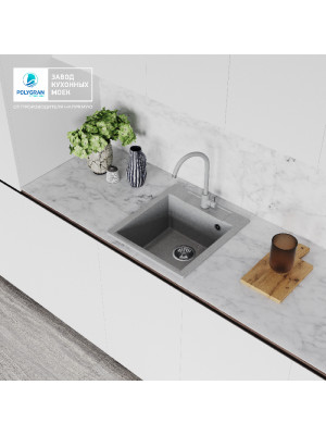 Кухонная мойка Polygran ARGO 460 серый интерьер