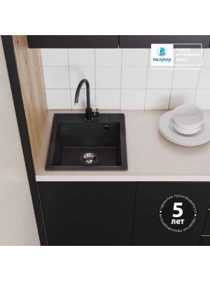 Кухонная мойка Polygran ARGO 460 черный интерьер 2