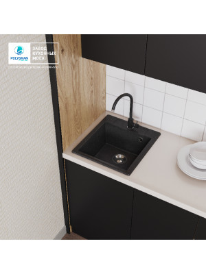 Кухонная мойка Polygran ARGO 460 черный интерьер