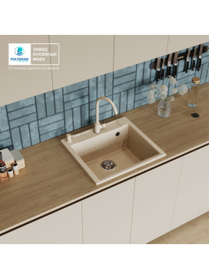 Кухонная мойка Polygran ARGO 560 кремовый интерьер