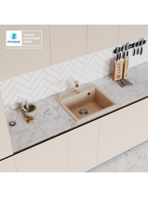 Кухонная мойка Polygran ARGO 560 песочный интерьер
