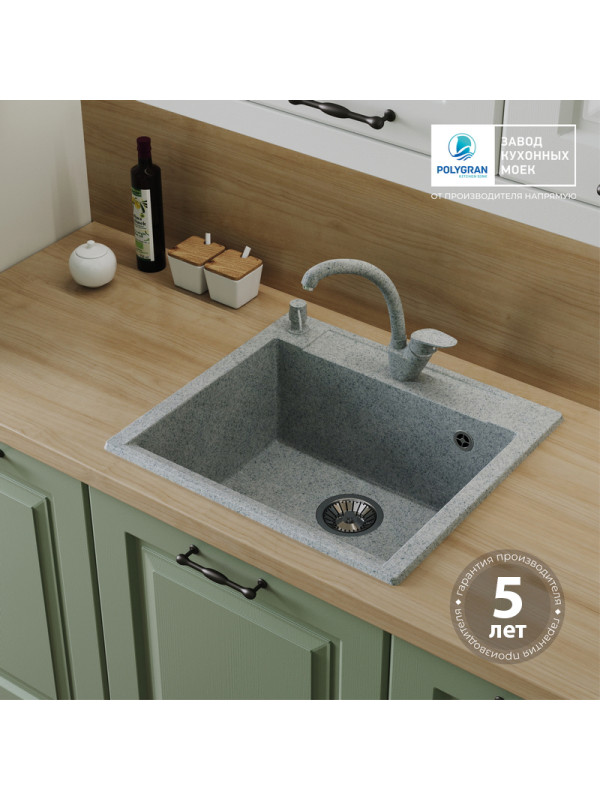 Кухонная мойка Polygran ARGO 560 светло-серый гарантия
