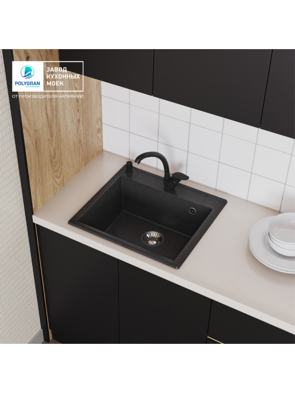 Кухонная мойка Polygran ARGO 560 черный