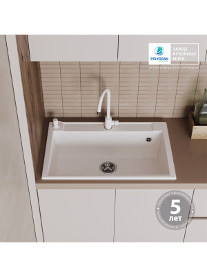 Кухонная мойка Polygran ARGO 760 белый хлопок гарантия