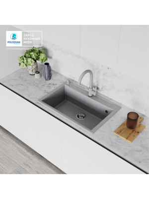 Кухонная мойка Polygran ARGO 760 серый интерьер