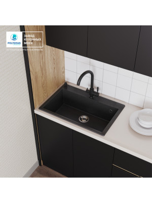 Кухонная мойка Polygran ARGO 760 черный интерьер