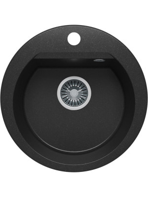 Кухонная мойка Polygran ATOL 460 космос черный металлик