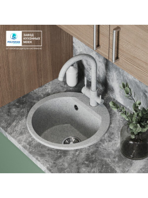 Кухонная мойка Polygran ATOL 460 светло-серый интерьер