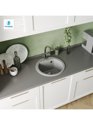 Кухонная мойка Polygran ATOL 460 серый интерьер