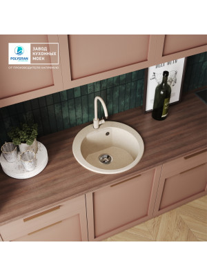 Кухонная мойка Polygran ATOL 520 опал интерьер