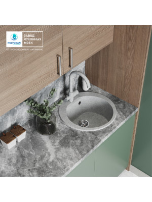 Кухонная мойка Polygran ATOL 520 светло-серый интерьер