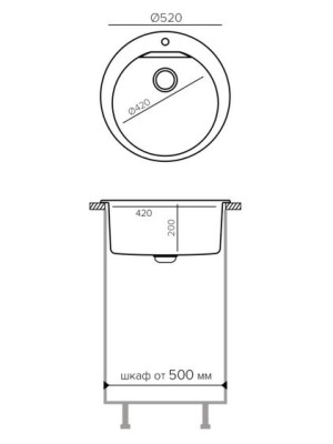 Кухонная мойка Polygran ATOL 520 серый