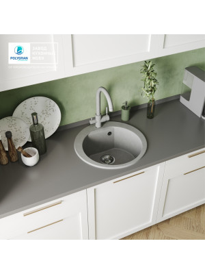 Кухонная мойка Polygran ATOL 520 серый интерьер