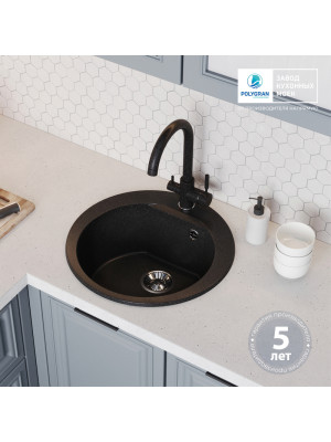 Кухонная мойка Polygran ATOL 520 черный гарант
