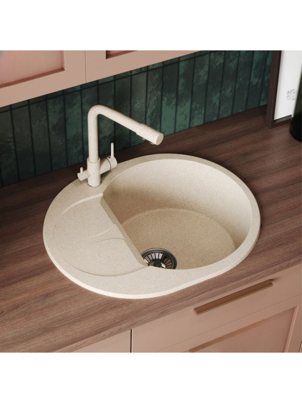 Кухонная мойка Polygran ATOL 620 опал интерьер