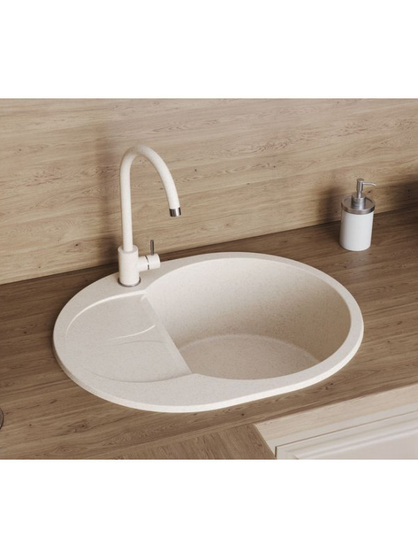 Кухонная мойка Polygran ATOL 620 кремовый интерьер