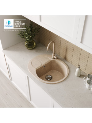 Кухонная мойка Polygran ATOL 620 песочный интерьер