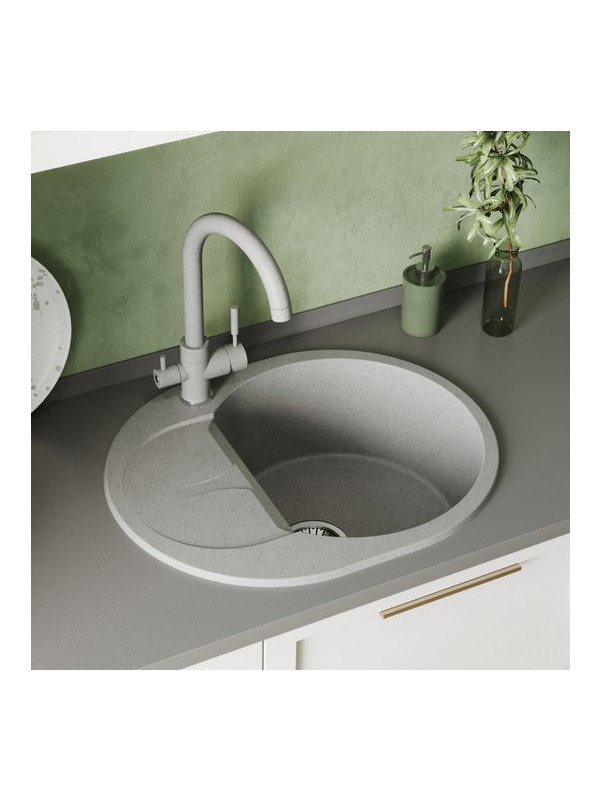 Кухонная мойка Polygran ATOL 620 серый интерьер