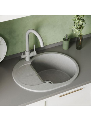 Кухонная мойка Polygran ATOL 620 серый интерьер