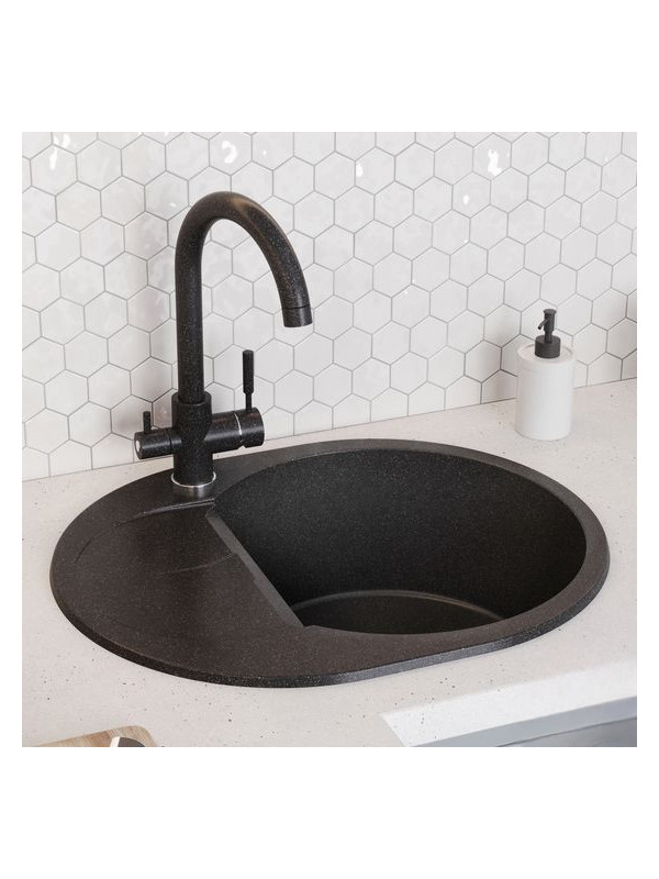 Кухонная мойка Polygran ATOL 620 черный интерьер