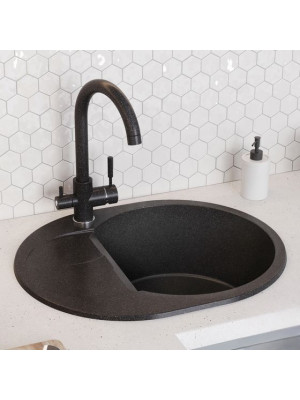 Кухонная мойка Polygran ATOL 620 черный интерьер