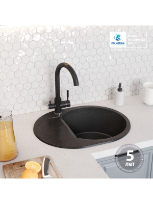 Кухонная мойка Polygran ATOL 620 черный гарантия