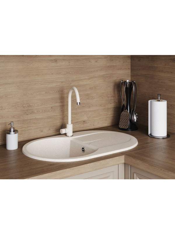 Кухонная мойка Polygran ATOL 760 кремовый интерьер 2.0