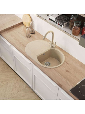 Кухонная мойка Polygran ATOL 760 кремовый интерьер