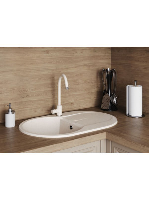 Кухонная мойка Polygran ATOL 760 кремовый интерьер 2.0