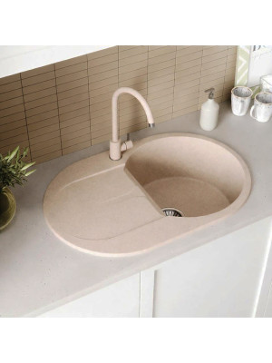 Кухонная мойка Polygran ATOL 760 песочный интерьер 3