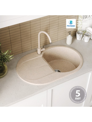 Кухонная мойка Polygran ATOL 760 песочный гарантия