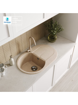 Кухонная мойка Polygran ATOL 760 песочный интерьер