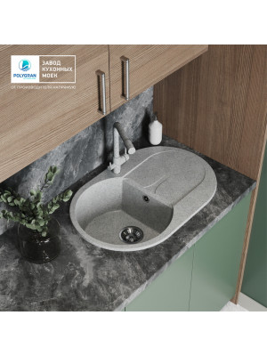 Кухонная мойка Polygran ATOL 760 светло-серый интерьер