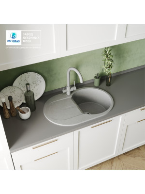 Кухонная мойка Polygran ATOL 760 серый интерьер