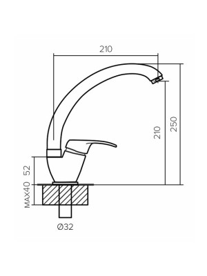 Смеситель Polygran Денеб космос №316 (черный металлик) схема