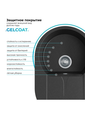 Кухонная мойка Polygran ATOL 760 черный покрытие