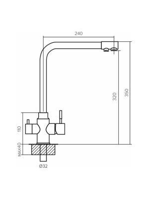 Смеситель Polygran Вега опал №328 (бежевый) схема