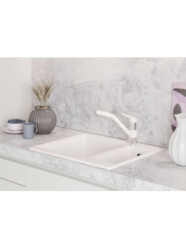 Кухонная мойка Polygran BRIG 620 Белый хлопок интерьер  3