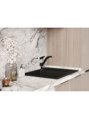 Кухонная мойка Polygran BRIG 620 космос черный металлик интерьер 2