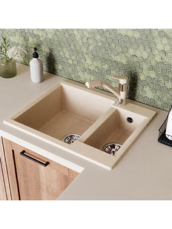 Кухонная мойка Polygran BRIG 620 кремовый интерьер