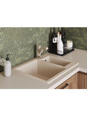 Кухонная мойка Polygran BRIG 620 кремовый интерьер 3