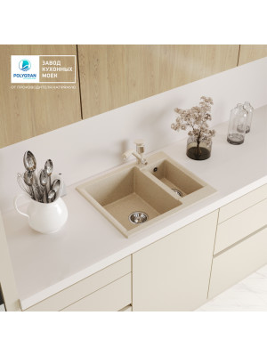 Кухонная мойка Polygran BRIG 620 опал интерьер