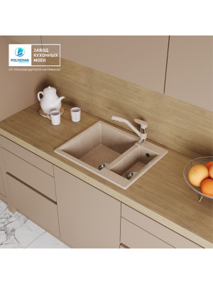 Кухонная мойка Polygran BRIG 620 песочный интерьер