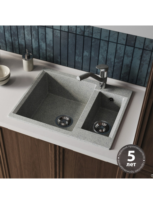 Кухонная мойка Polygran BRIG 620 светло-серый гарантия