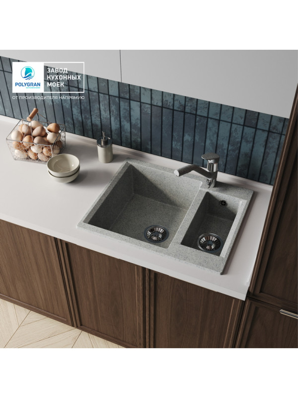 Кухонная мойка Polygran BRIG 620 светло-серый интерьер