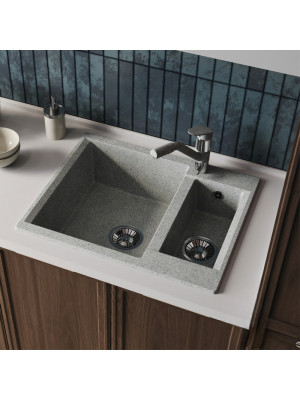 Кухонная мойка Polygran BRIG 620 светло-серый интерьер 2