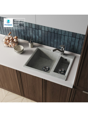 Кухонная мойка Polygran BRIG 620 светло-серый интерьер