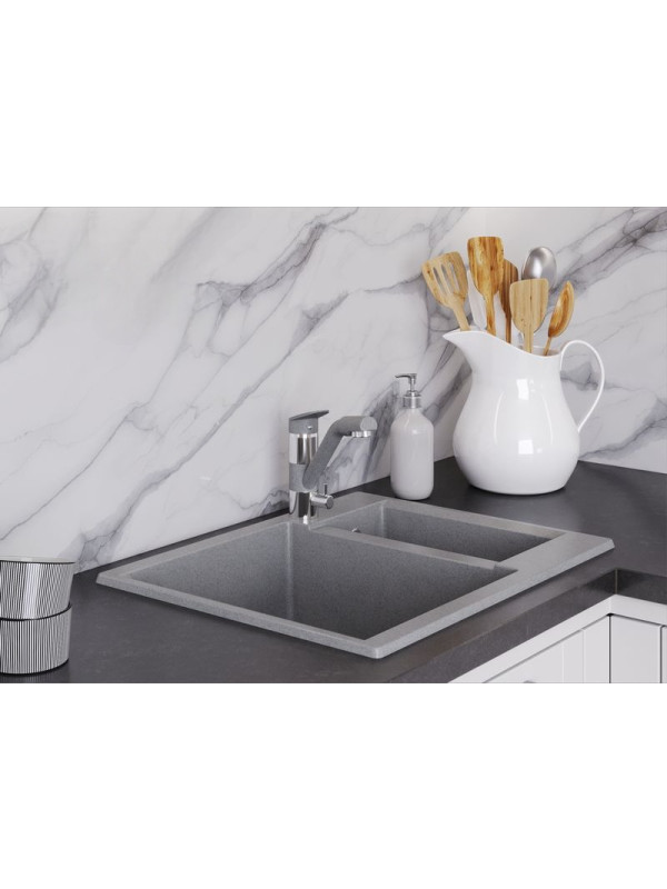 Кухонная мойка Polygran BRIG 620 серый интерьер 3